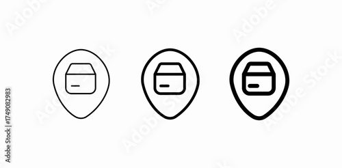 location pin package icon sign vector