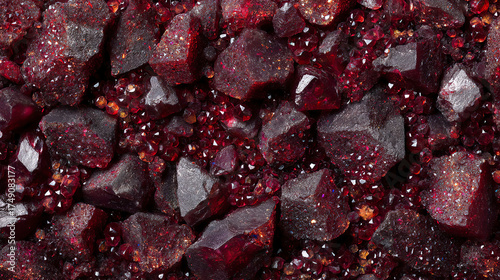 close up of garnet crystal texture.