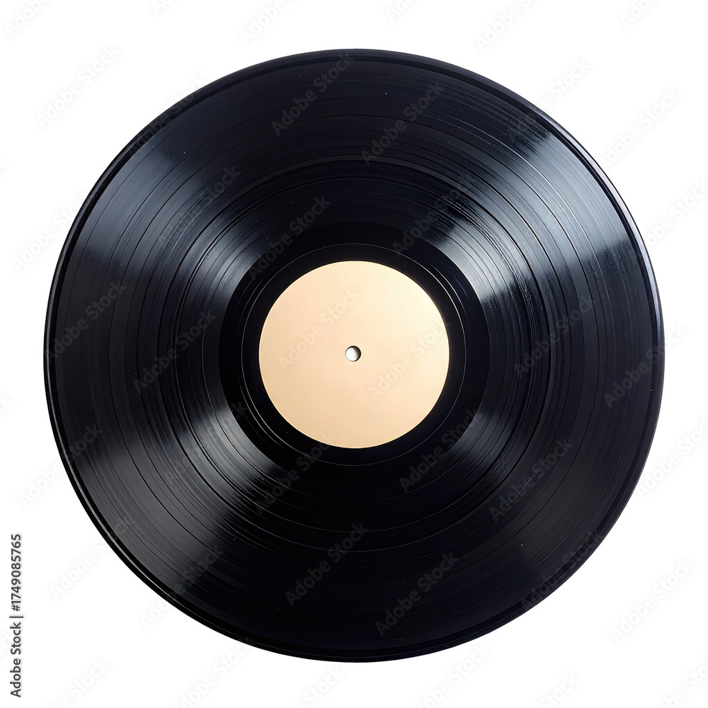 Obraz premium Vinyl record isolated on black. Close-up view of a classic, retro audio format for music lovers