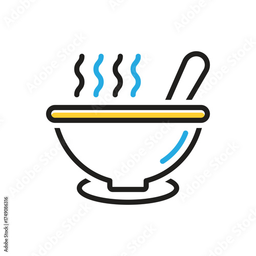 Multi color icon for soup