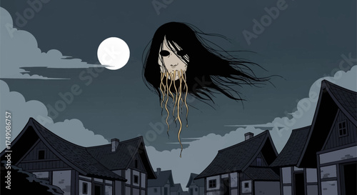 Mythological Head Art Find this striking vector of a powerful demon with an ancient, eerie aesthetic. Culturally accurate design for your digital artwork collection.