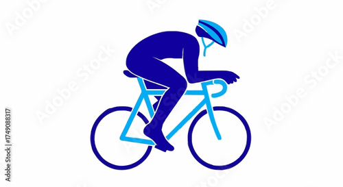Cyclist in aerodynamic position