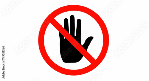 Stop hand gesture sign