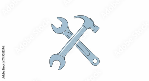 Hammer and wrench crossed