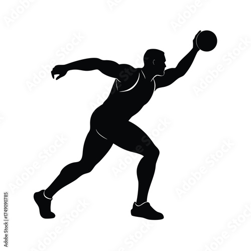 Shot Put Athlete Silhouette Throwing Ball sport male