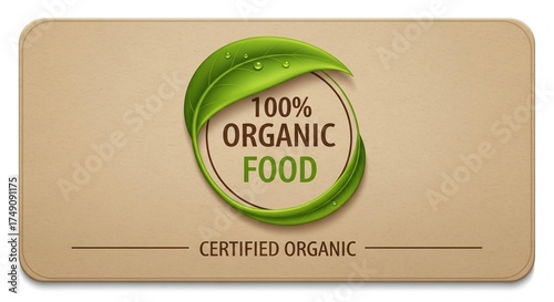 Certified Organic Food Green Badge Label