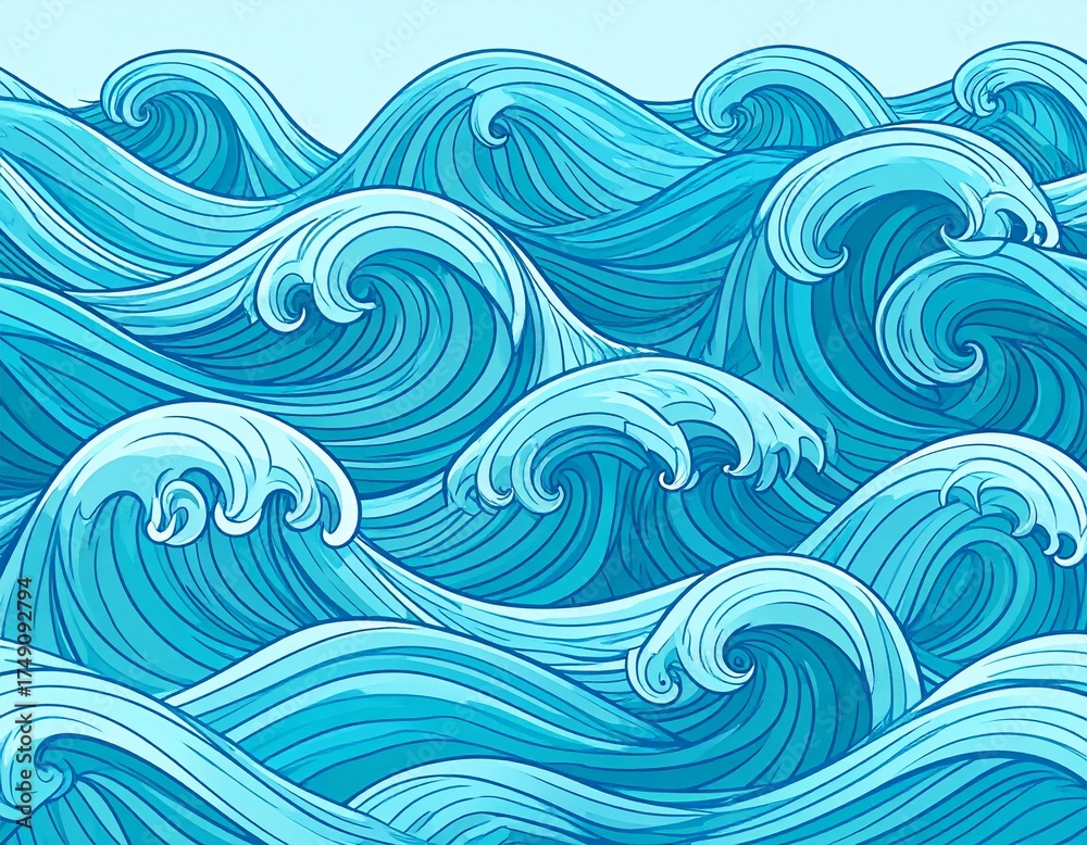 Fototapeta premium Ocean Waves Vector