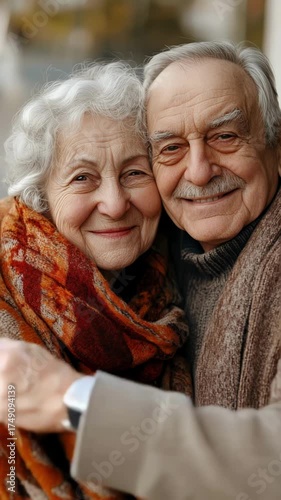 Portrait of a smiling senior couple hugging each other