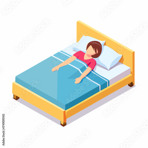 woman sleeping on bed with blanket and pillow