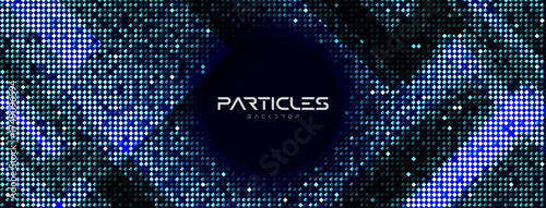 Pixel Glow Mosaic Particles Background Shimmer Sparkles. Rhomb Diamond Shapes Tile Pattern Neon Glitch Led Screen Luxury Glow BG for Premium Product, Tech Forum, Geometric Squares. Vector Illustration