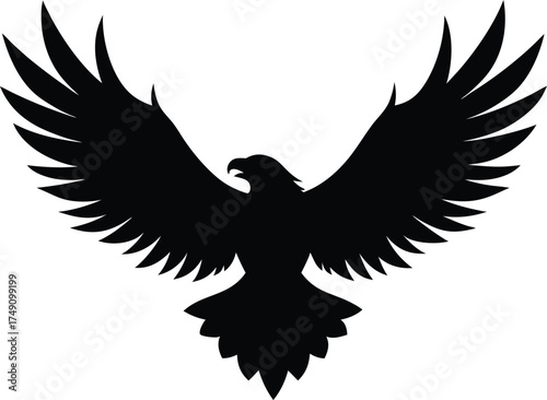 silhouette of an eagle soaring with wings wide