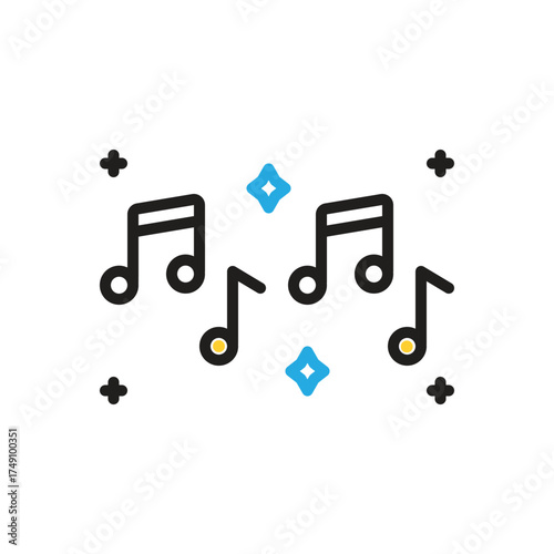 Multi color icon for musical