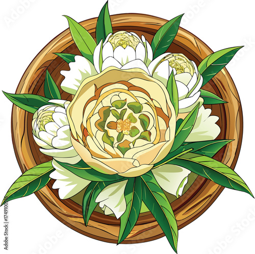 Lunar Bamboo Blossoms elaborate golden wreath featuring bamboo and floral elements