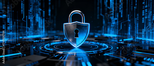 Digital Security Lock and Technology Background