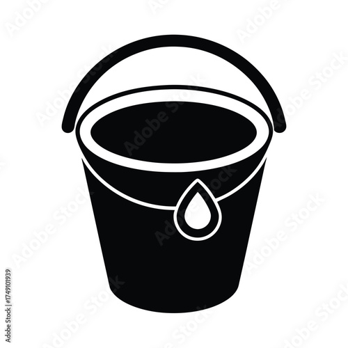Emergency Water Bucket Icon Safety Utility