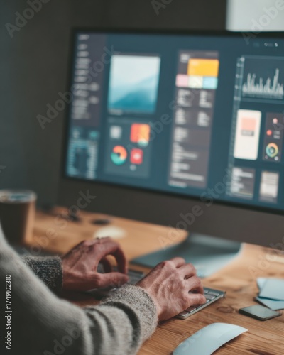 Professional Modern Digital Education Interface with Student Aid Graphs and UI-UX Design Authentic Tech Innovation for Young Professionals Marketing Content