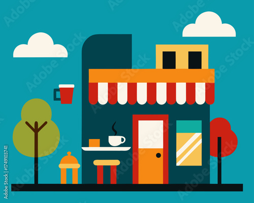 urban street cafe collage