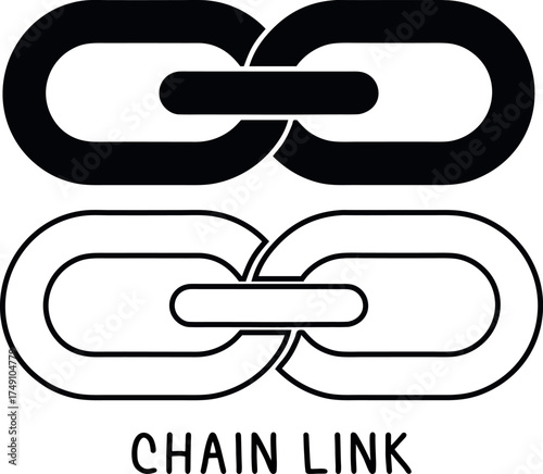 link silhouette vector, chain link line art, chain black symbol