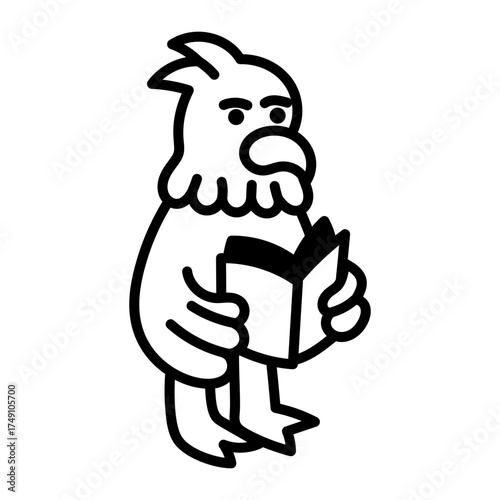 A doodle style icon showing an owl