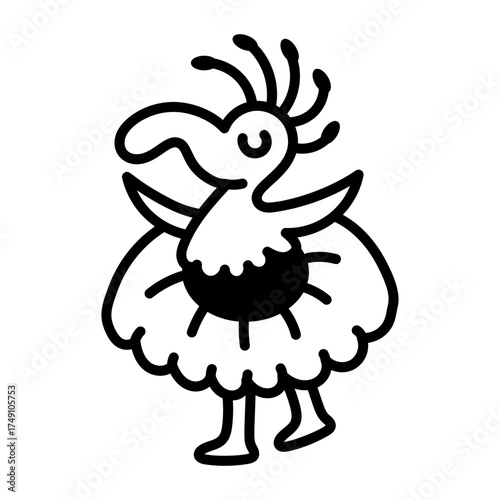 A doodle style icon showing an owl