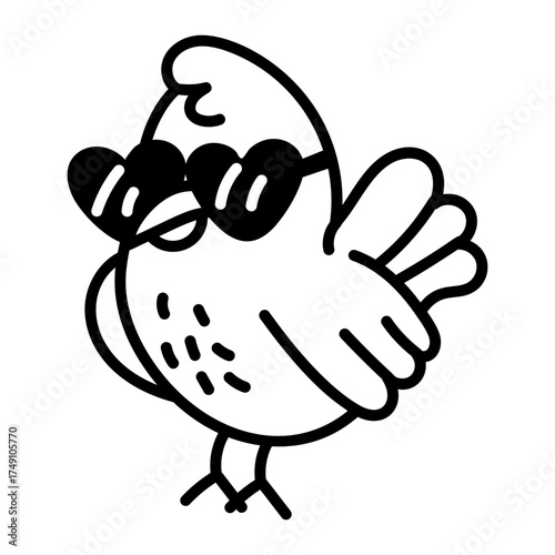 Hand drawn style icon depicting cock
