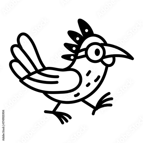 Hand drawn style icon depicting cock
