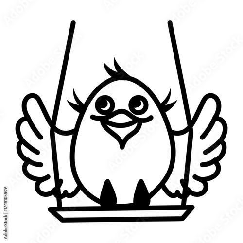 Hand drawn style icon depicting cock
