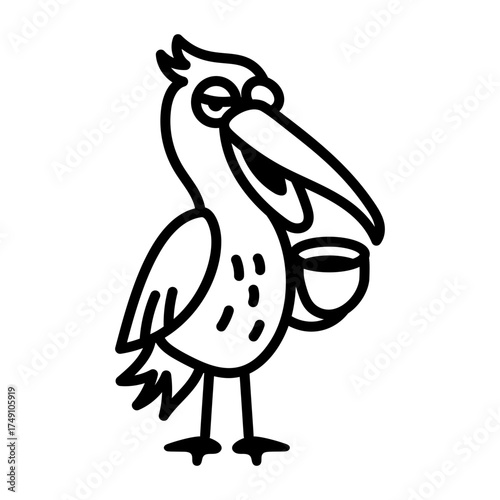 Hand drawn style icon depicting cock
