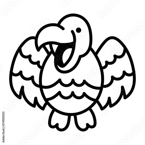 Hand drawn style icon depicting cock
