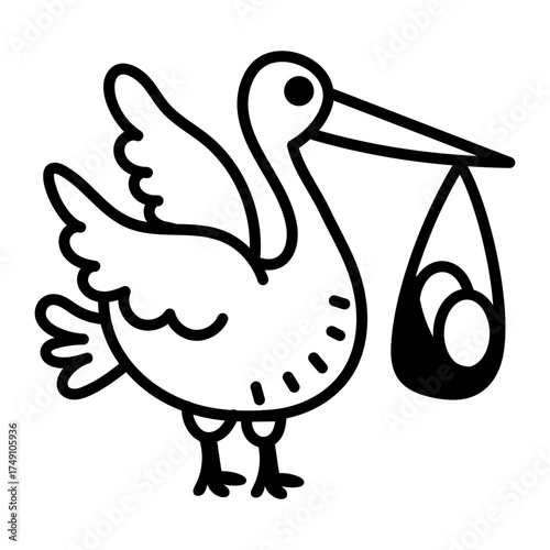 Hand drawn style icon depicting cock
