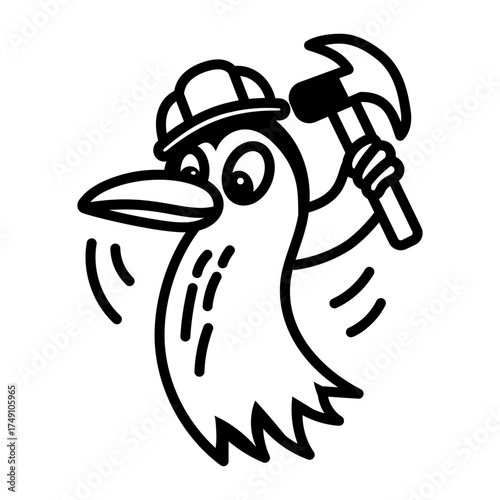 Hand drawn style icon depicting cock
