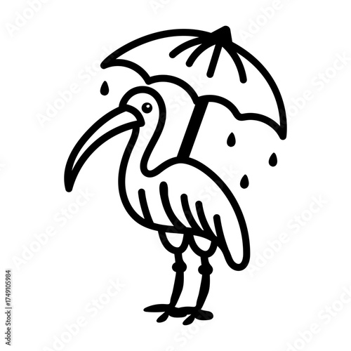 Hand drawn style icon depicting cock
