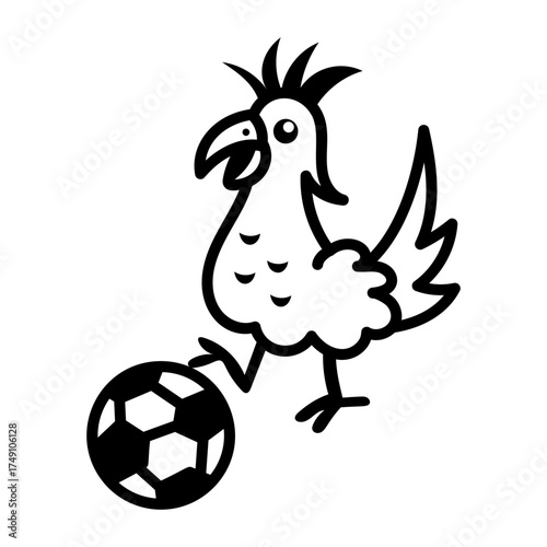 Hand drawn style icon depicting cock
