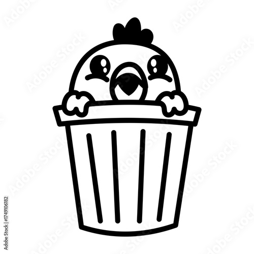 A sketchy style icon representing trash can

