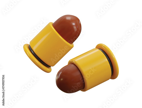 Bullet icon 3d render concept of Bullet Gun Ammunition icon vector illustration