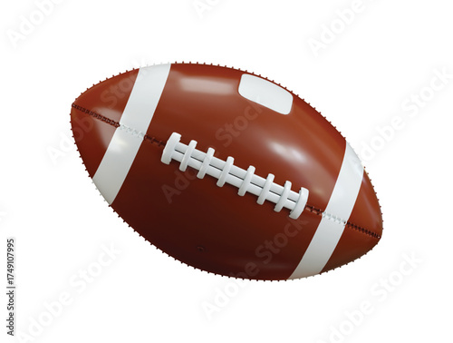 Rugby ball icon 3d render concept of rugby ball for sports and athletic icon vector illustration