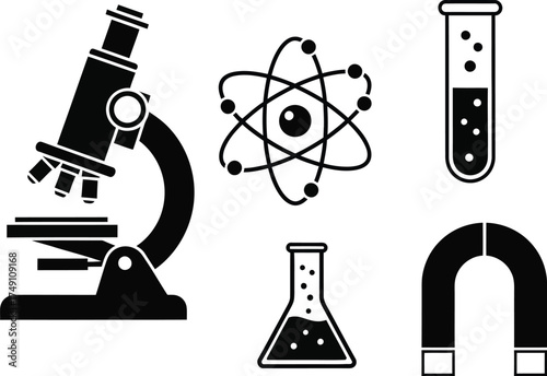 Vector art of science equipment for research