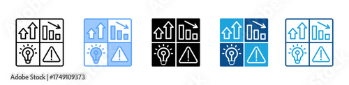 Swot Analysis icon sheet multiple style collection