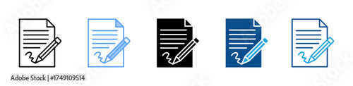 Contract icon sheet multiple style collection