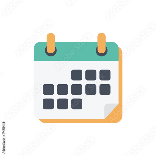 Vector graphic of a daily planner or schedule calendar icon for organizing appointments, meetings, and deadlines on a digital interface