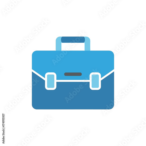 Blue Briefcase Icon for Business and Finance Simple, Clean Design