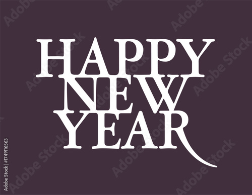 Happy new year logo illustration