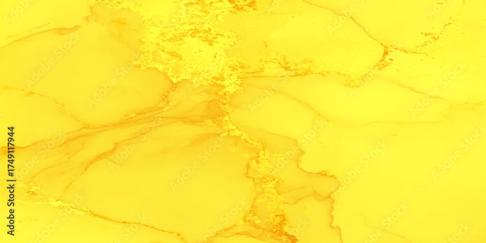 Obraz premium Abstract yellow polished stone luxury marble ocean sea sky watercolor background, marble texture, watercolor Fluid art abstract yellow marble texture background with golden yellow lines or veins.