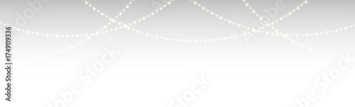 Decorative glowing garland PNG with festive chain lights, bright bulbs, and elegant illumination for Christmas party backgrounds and modern holiday celebration cards
