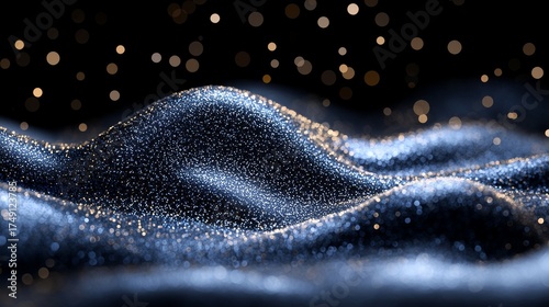 A glowing blue abstract pattern suggests a dark, starry winter galaxy or a swirling nebula in the night skyA glowing blue abstract pattern suggests a dark, starry winter galaxy or a swirling nebula in