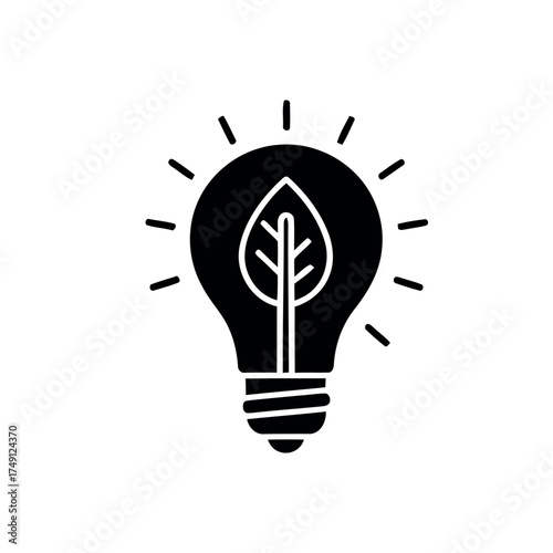 Green Energy Icons - Eco Power, Renewable Resources, and Sustainable Environment Symbols