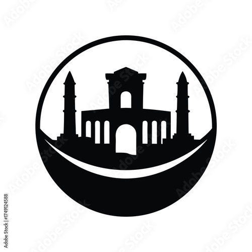 Ancient Ruins Urfa Logo Illustration