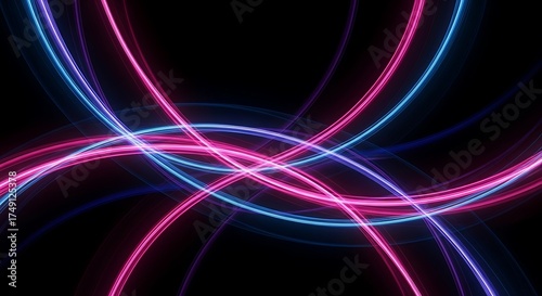 Abstract colorful background with flowing purple and blue light lines, a futuristic motion illustration for a unique desktop wallpaper