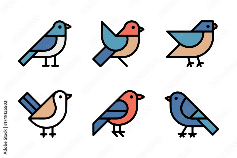 Obraz premium Bird Icons Vector