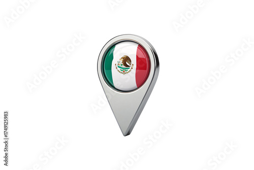 Shiny map pin displaying Mexican flag tricolor, green white red vertical bands with coat of arms, isolated on a transparent background Free Download Shiny map pin displaying Mexican flag tricolor, green white red vertical bands with coat of arms, isolated on a transparent background - GFXLoad